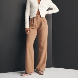 Abercrombie & Fitch Women’s Wide-Leg Trousers in Camel